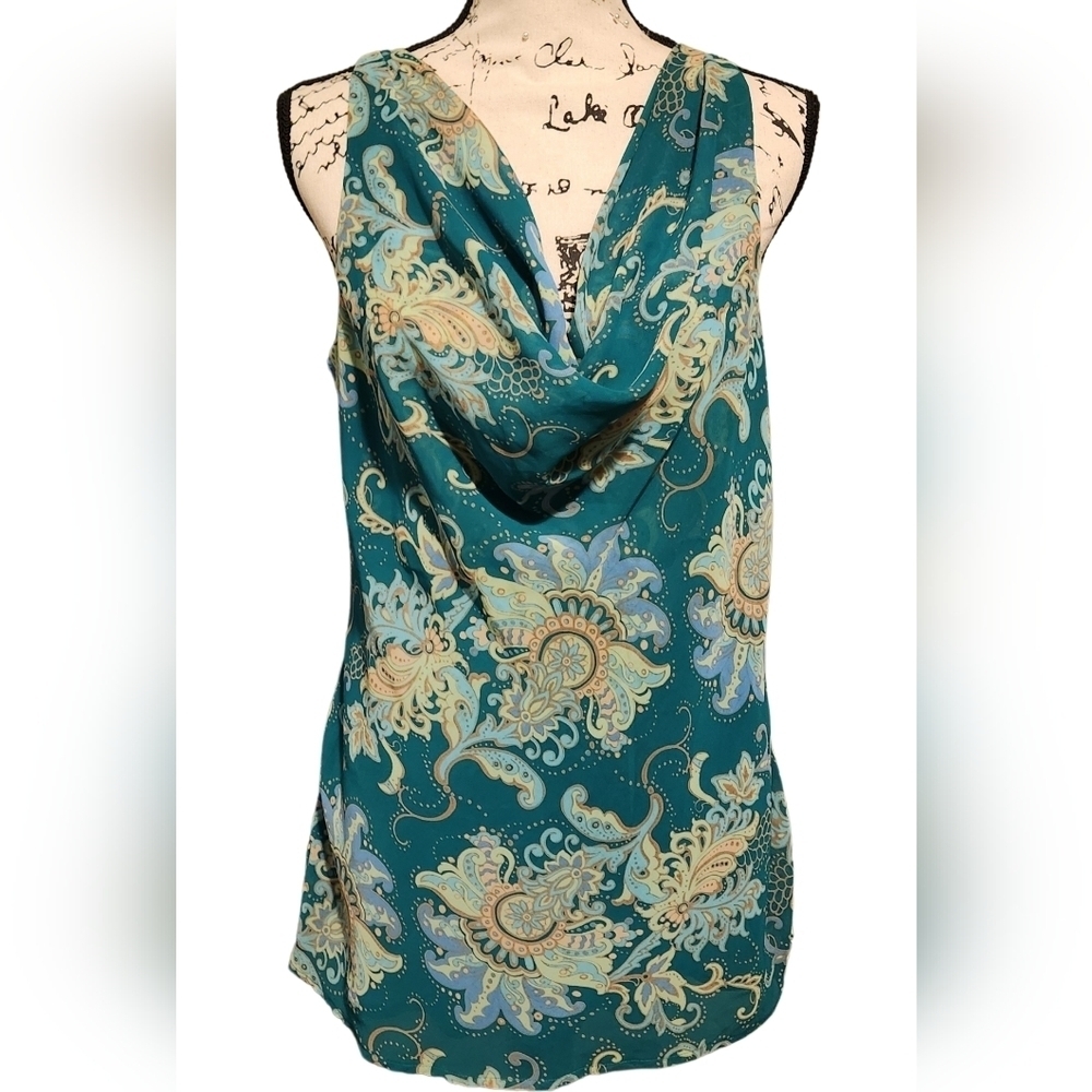 BANDOLINO Cowl Sleeveless Blouse